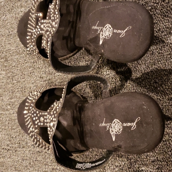 Joan Boyce Blk w/ Silv Bling Wedge Sandal, Sz 9.5, NWT - Picture 9 of 10